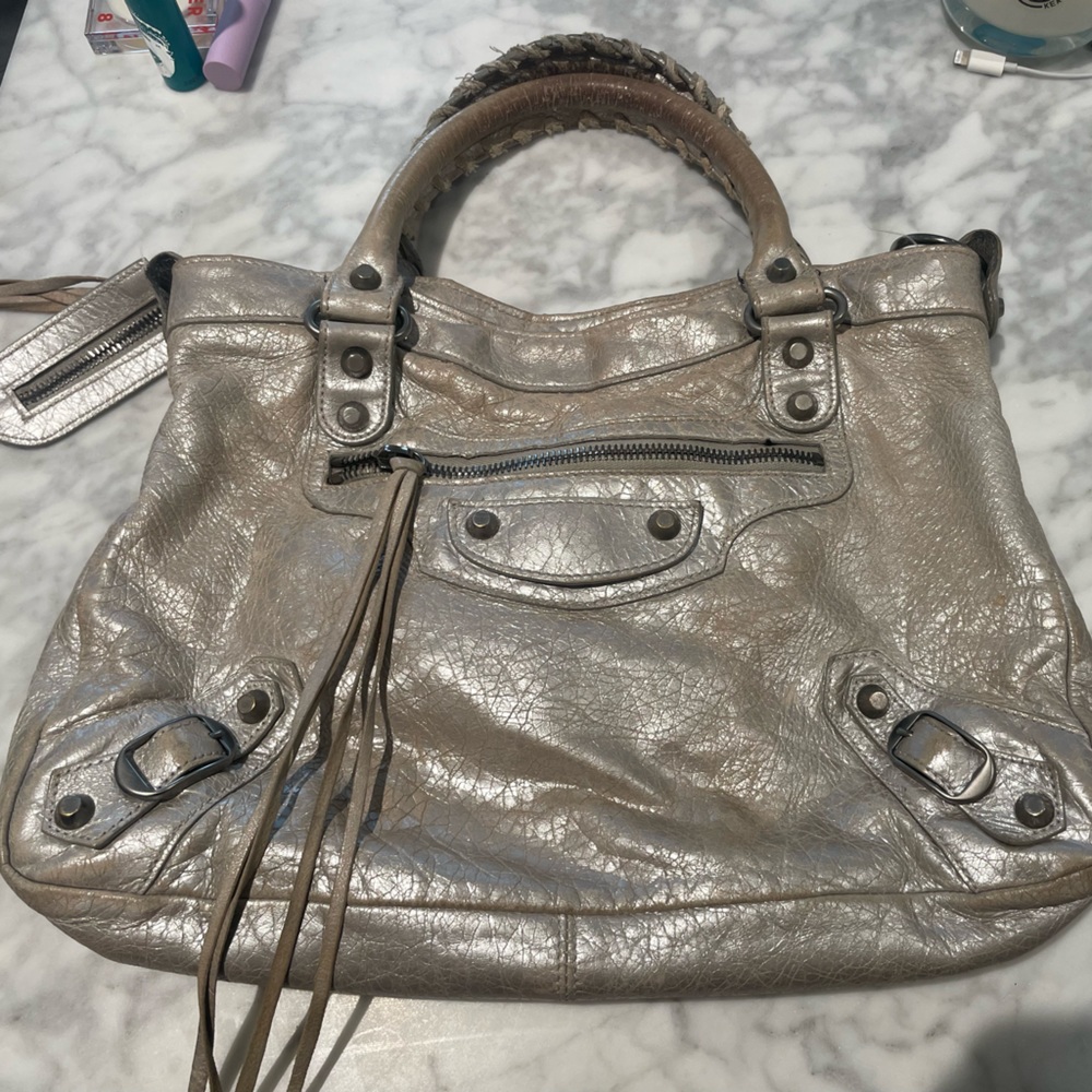 Vintage Balenciaga Classic City Bag Silver